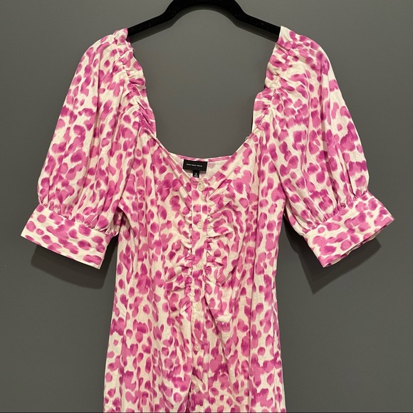 Who What Wear Linen Blend Leopard Midi Dress Size Small - Picture 10 of 13